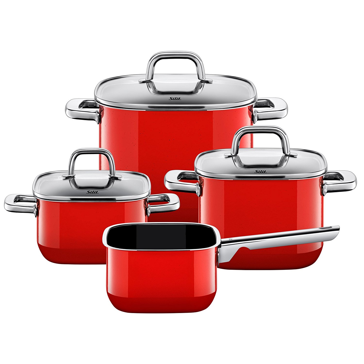 Silit Набір каструль 4 предмета Quadro Red | https://grandposuda.com.ua