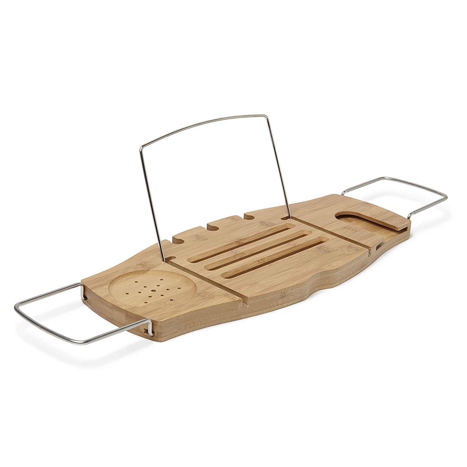 Umbra Полка для ванной 71,1-94x21,6x3,8 см дерево Aquala Badcaddy | https://grandposuda.com.ua
