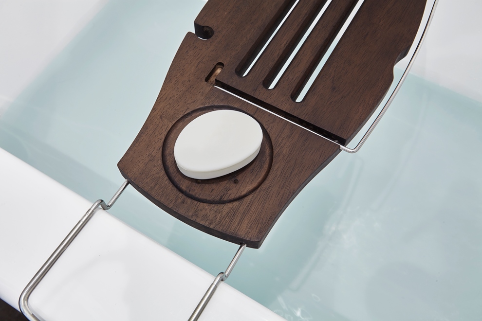 Umbra Полиця для ванної 71,1-94x21,6x3,8 см коричнева Aquala Bathtub Caddy | https://grandposuda.com.ua