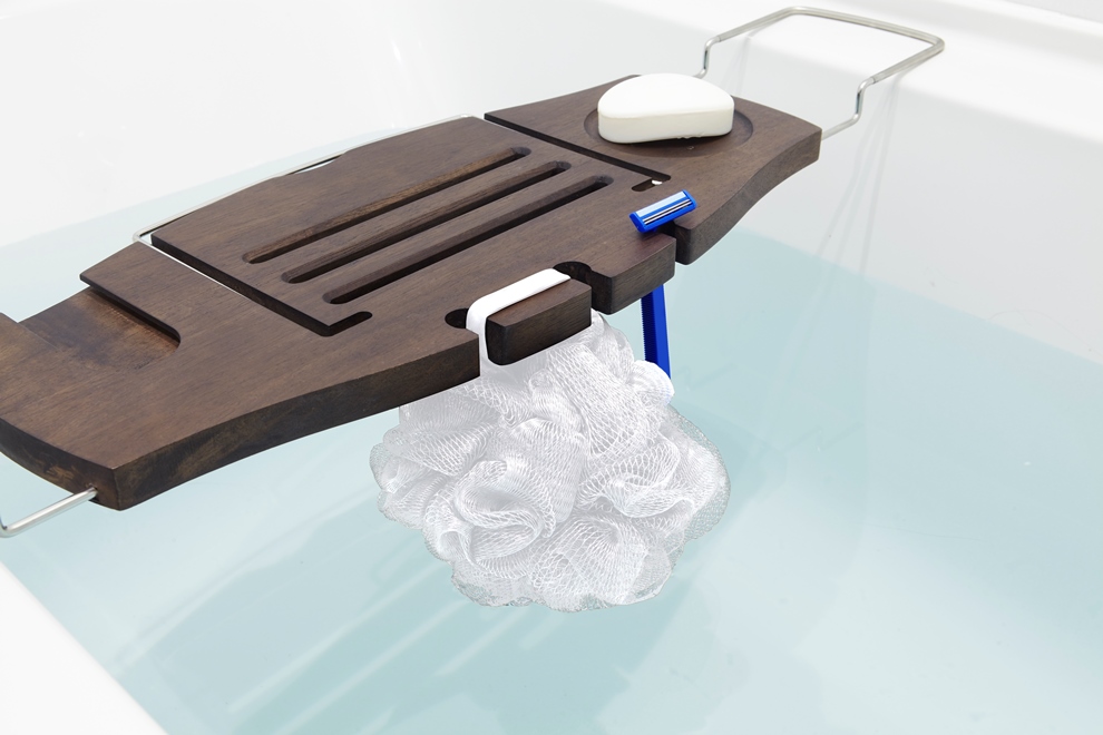 Umbra Полиця для ванної 71,1-94x21,6x3,8 см коричнева Aquala Bathtub Caddy | https://grandposuda.com.ua