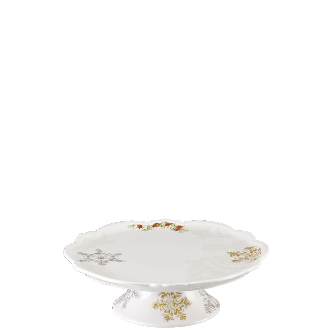 Hutschenreuther Блюдо для торта наножке маленькое 21 см Winterromance decorated | https://grandposuda.com.ua