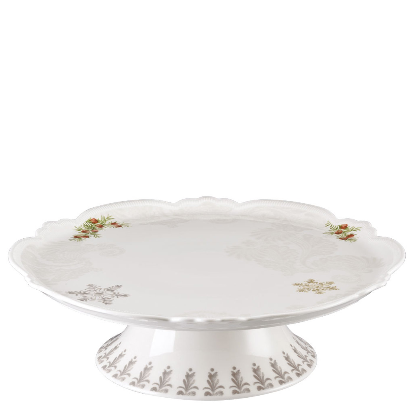 Hutschenreuther Блюдо для торта на ножке большое 33см Winterromance decorated | https://grandposuda.com.ua