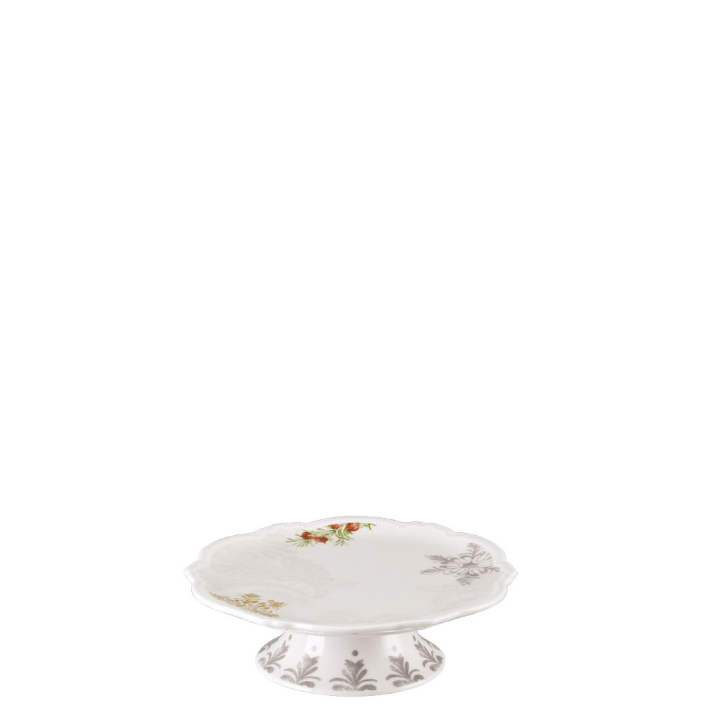 Hutschenreuther Тарелка на подставке маленькая 15 см Winterromance decorated | https://grandposuda.com.ua