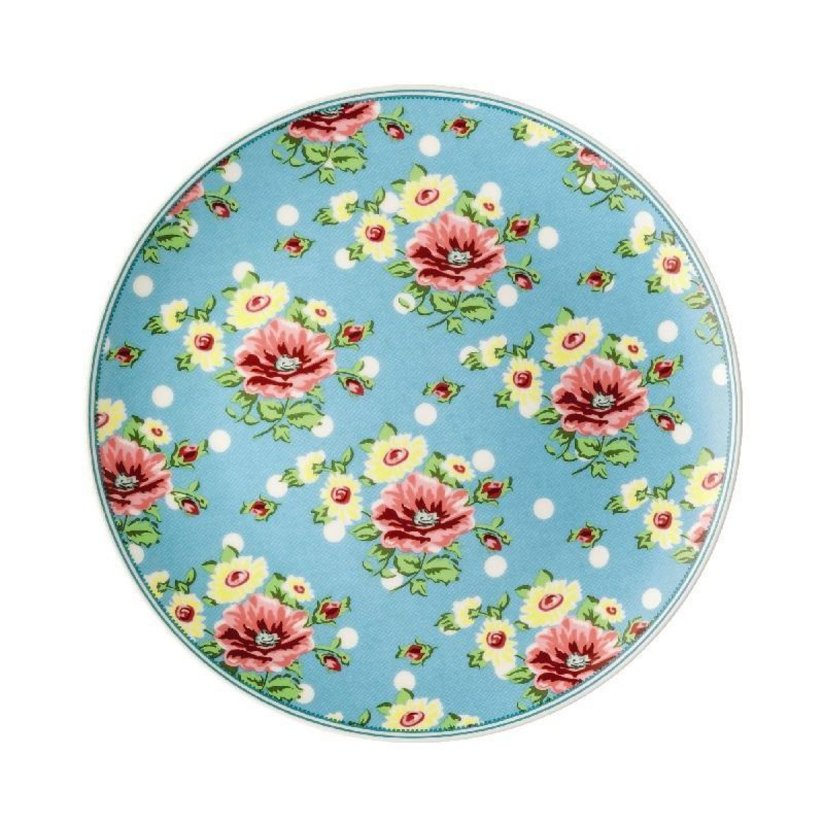 Hutschenreuther Тарелка «Цветы» бирюза 22 см Springtime | https://grandposuda.com.ua