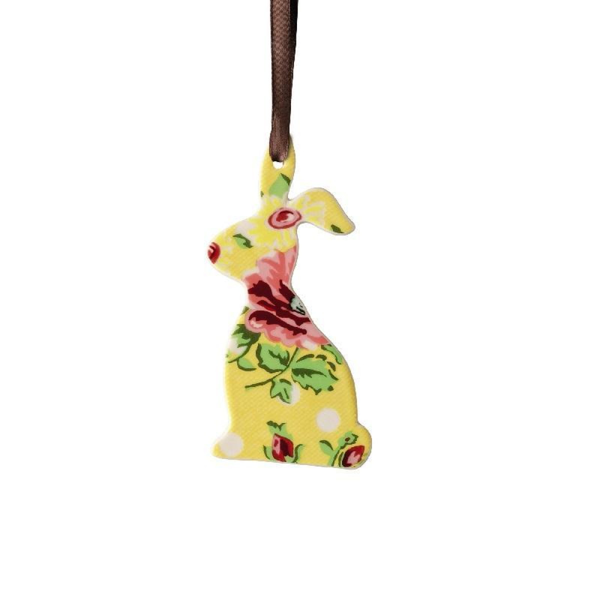 Hutschenreuther Підвіска Кролик «Квіти» жовта 10x5,5 см Springtime | https://grandposuda.com.ua