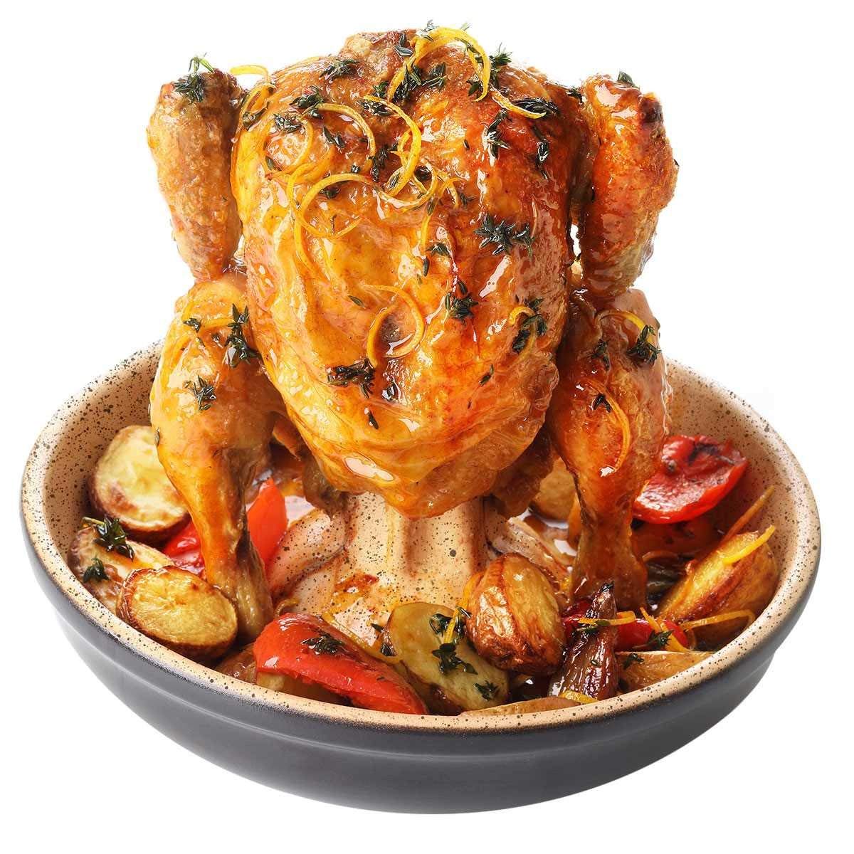 Römertopf Ростер для птиці, 18 см, бежевий / чорний, Multi-Chicko | https://grandposuda.com.ua
