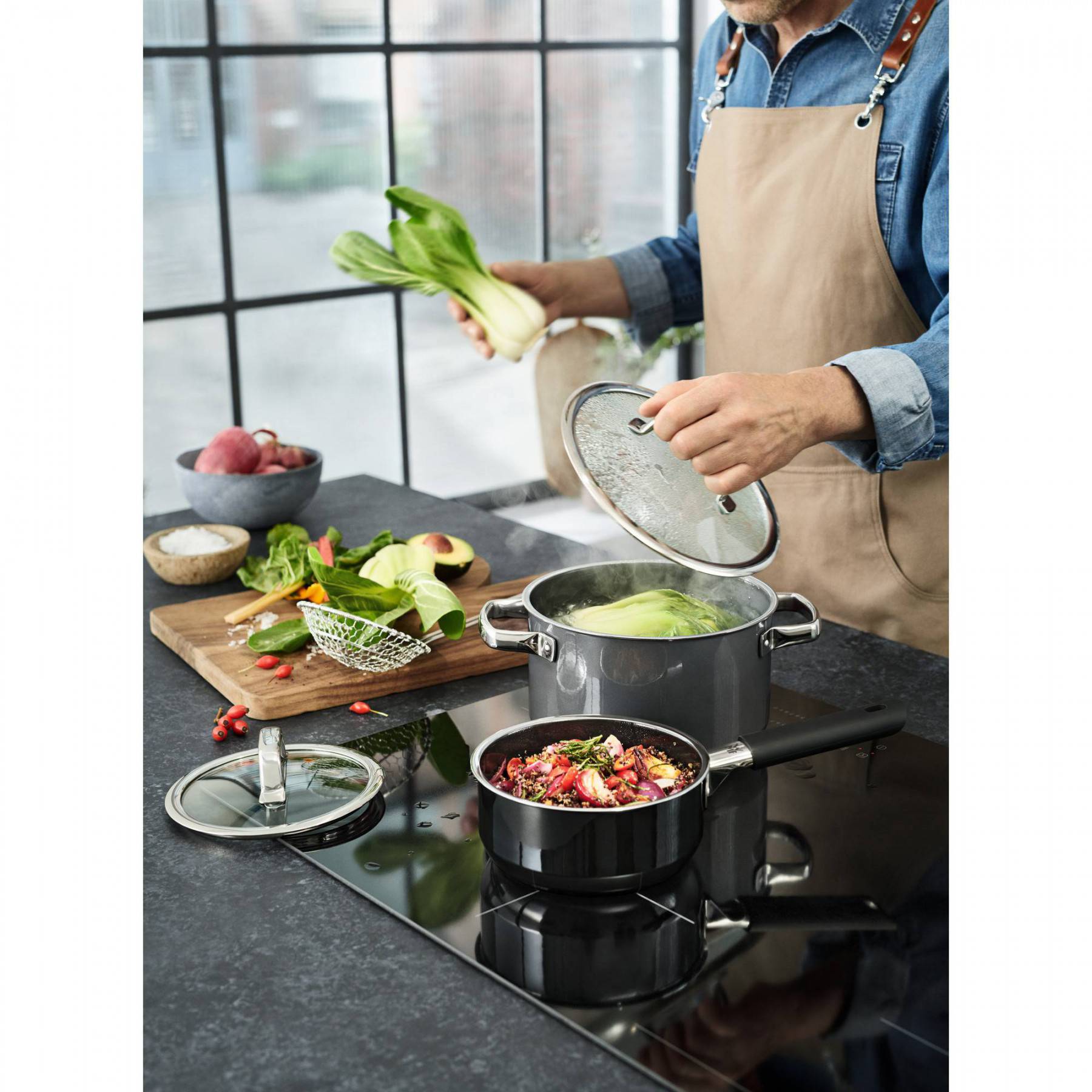 WMF Кастрюля 20 см Black Fusiontec | https://grandposuda.com.ua