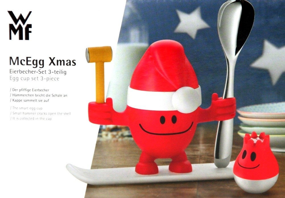 WMF Подставка для яйца с солонкой набор 2 предмета, красная McEgg Xmas-Set | https://grandposuda.com.ua
