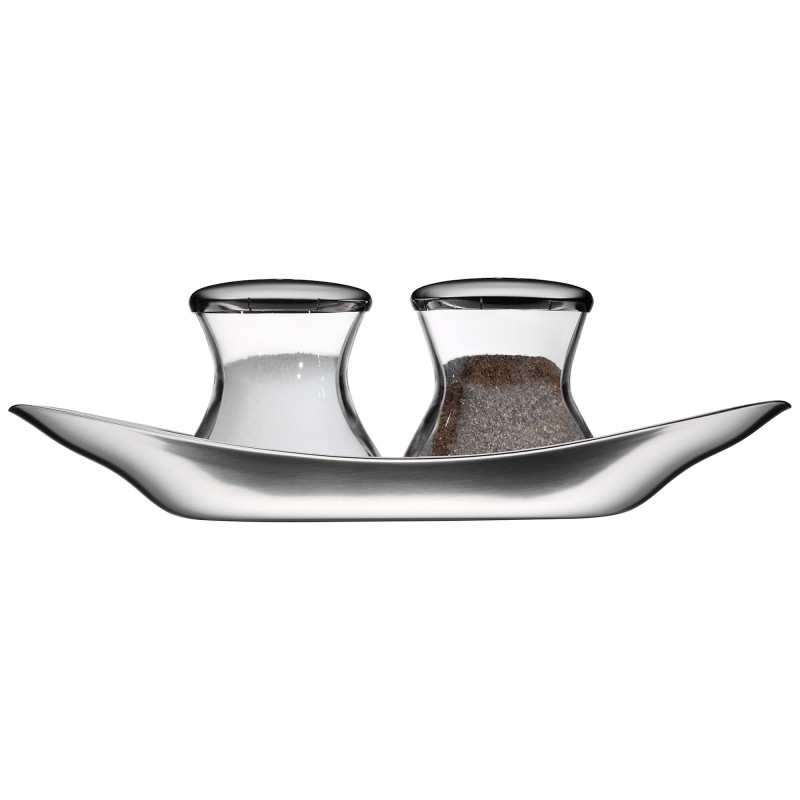 WMF Солонка и перечница с подставкой набор 3 предмета Wagenfeld | https://grandposuda.com.ua