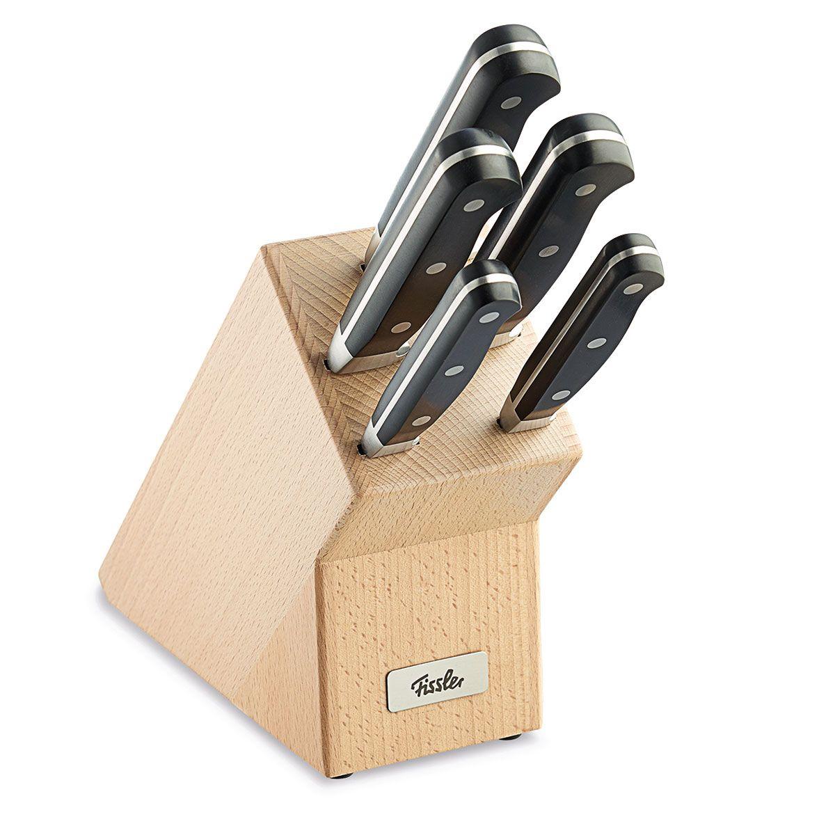 Fissler Набор ножей с подставкой, 6 предметов, Classic Line | https://grandposuda.com.ua
