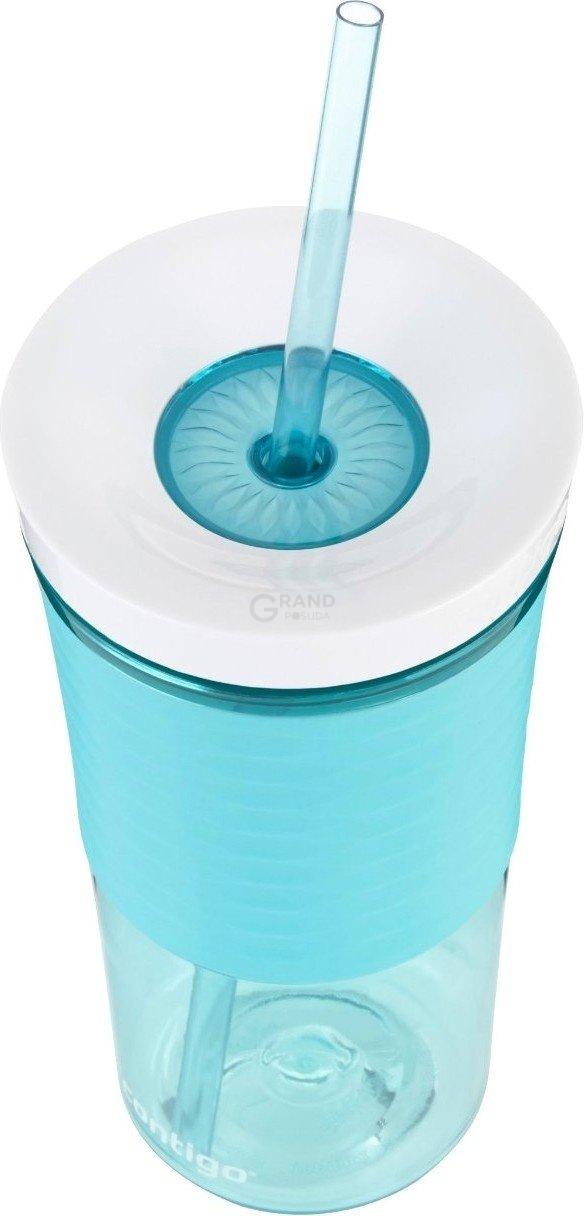 Contigo Стакан с трубочкой голубой 0,54 л Shake & Go | https://grandposuda.com.ua