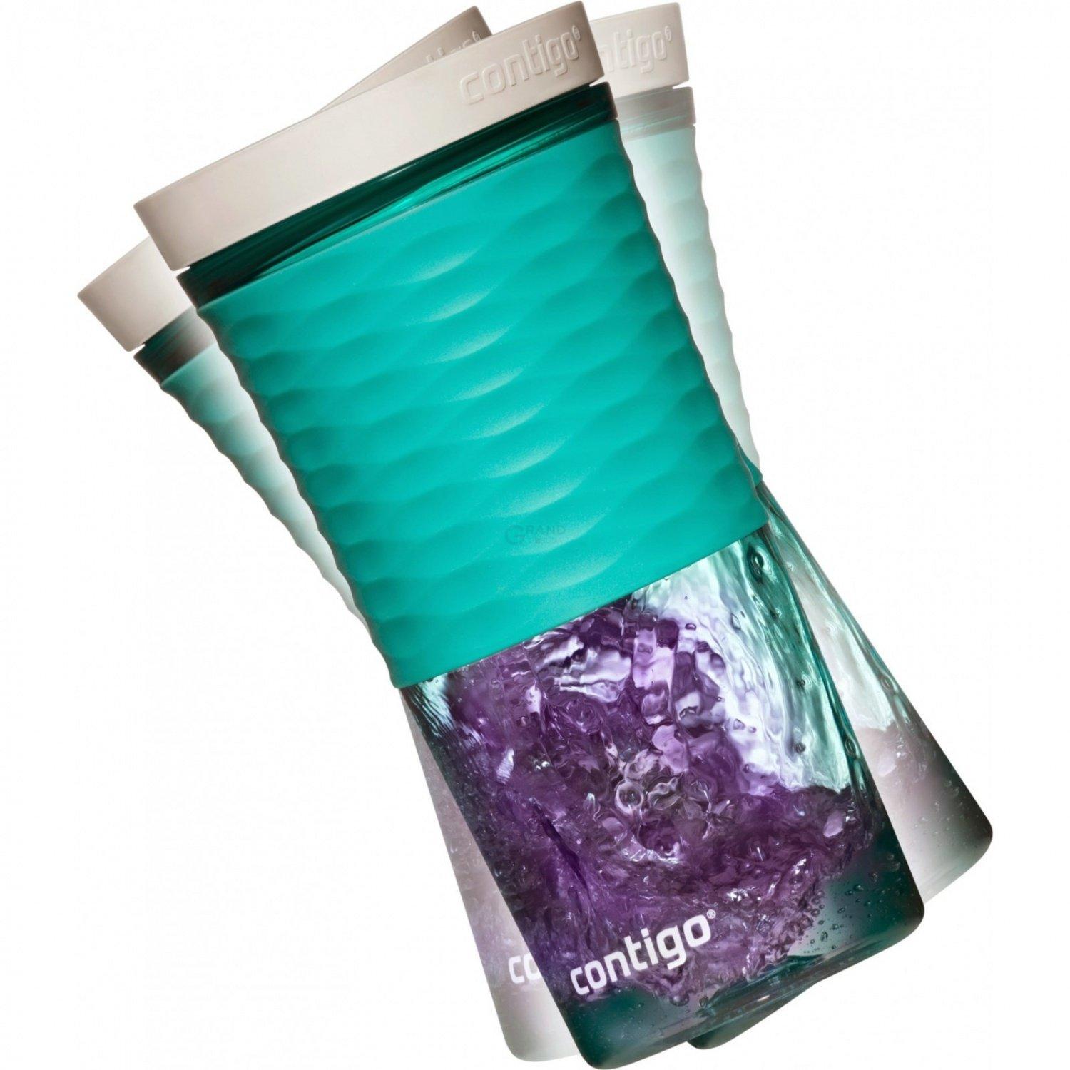 Contigo Стакан с трубочкой голубой 0,54 л Shake & Go | https://grandposuda.com.ua