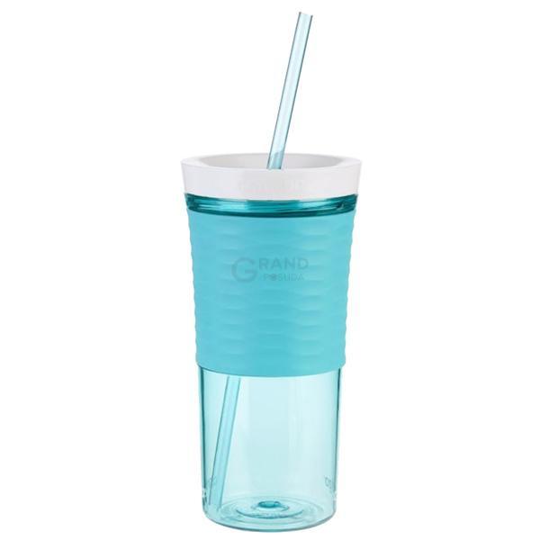 Contigo Стакан с трубочкой голубой 0,54 л Shake & Go | https://grandposuda.com.ua