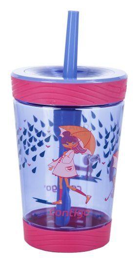 Contigo Стакан детский с трубочкой синий 0,42 л Spill Proof Tumbler | https://grandposuda.com.ua