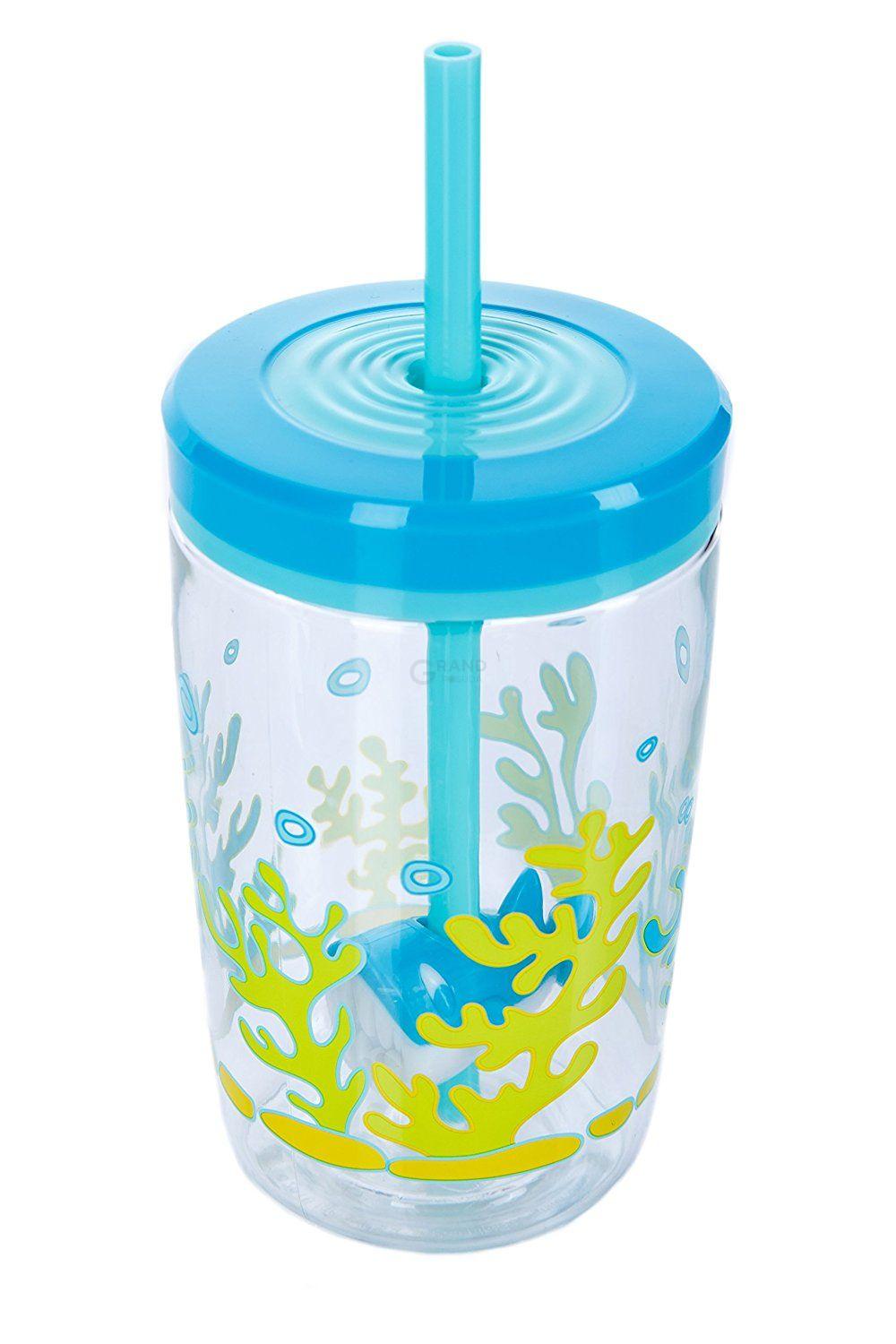 Contigo Стакан дитячий з трубочкою синій 0,47 л Floating Straw Tumbler | https://grandposuda.com.ua