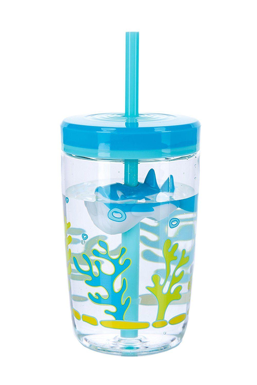 Contigo Стакан детский с трубочкой синий 0,47 л Floating Straw Tumbler | https://grandposuda.com.ua