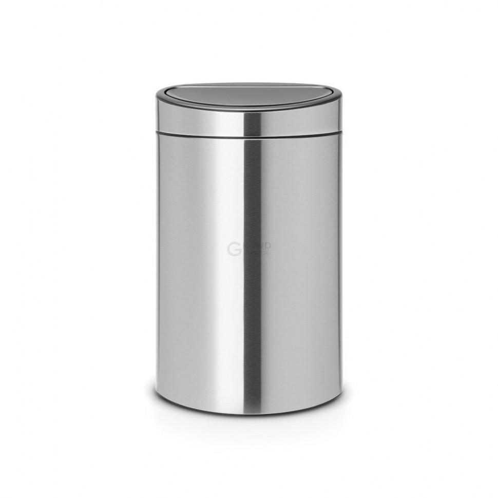 Brabantia Двосекційний сміттєвий бак 10 і 23 л матовий сталевий Touch Bin | https://grandposuda.com.ua