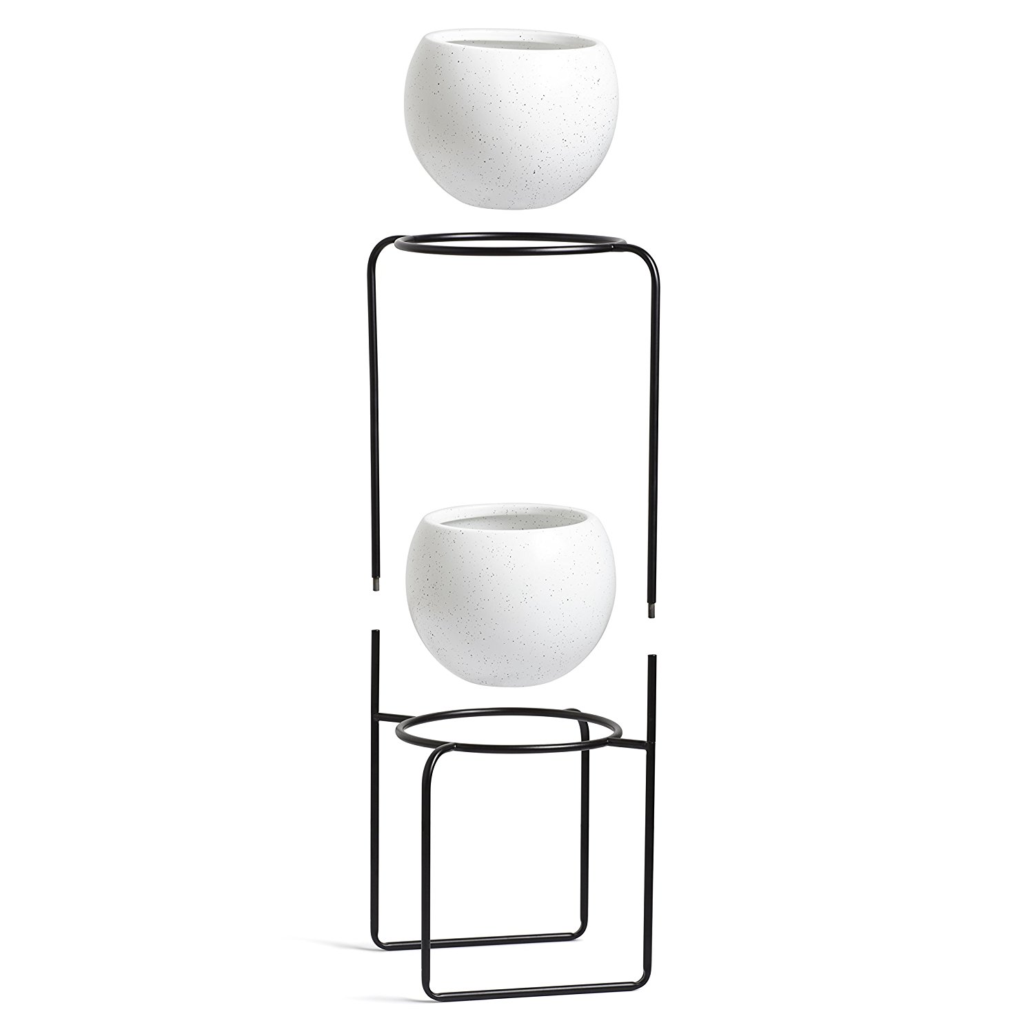 Umbra Подставка для вазонов 69,2x30,5x21,9 см черно-белая Nesta Zweistufiger Pflanzenhalter | https://grandposuda.com.ua