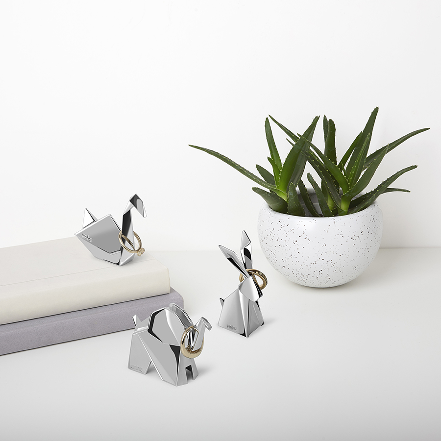 Umbra Тримач для кілець 4х8х3,5 см металік Origami | https://grandposuda.com.ua