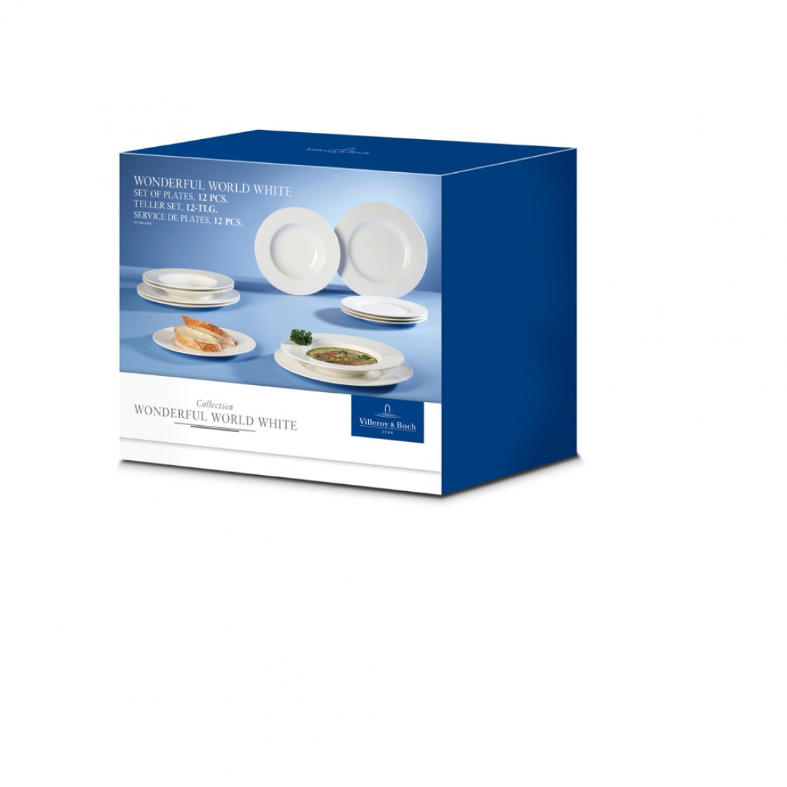 Villeroy & Boch Набір тарілок 12 предметів Wonderful World White | https://grandposuda.com.ua