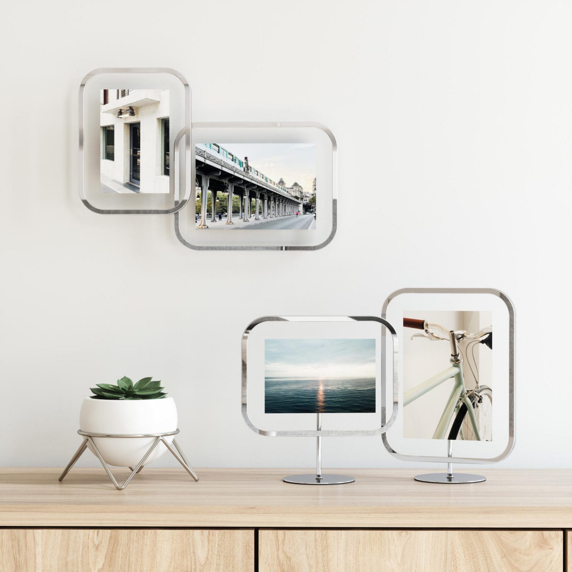 Umbra Фоторамка 22 х 10 х 27 см хром Infinity Sqround | https://grandposuda.com.ua