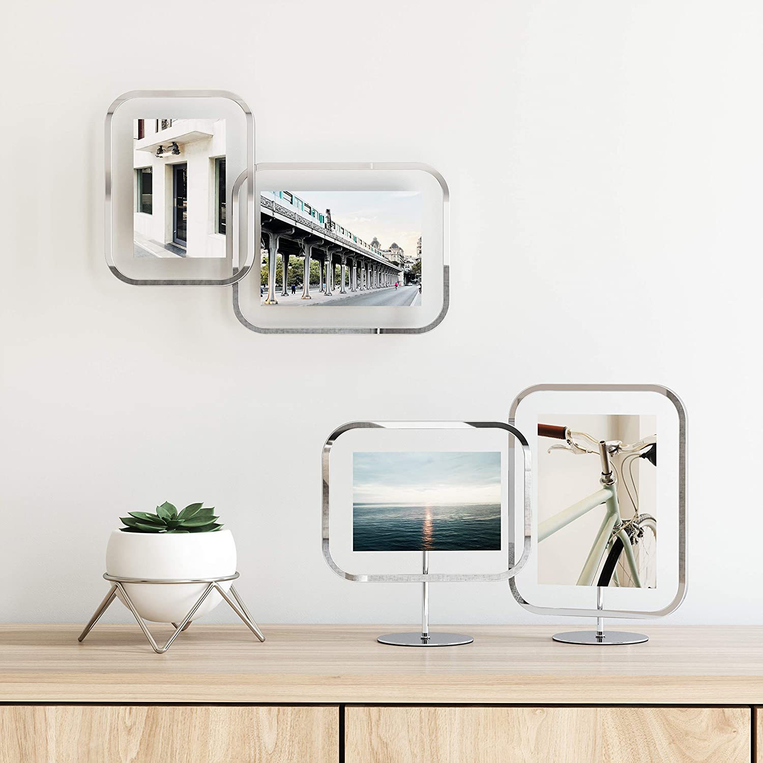 Umbra Фоторамка 26 х 10 х 29 см хром Infinity Sqround | https://grandposuda.com.ua