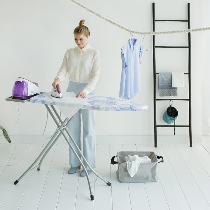 Brabantia Дошка зі стаціонарної підставкою для парової системи, «PerfectFlow» 124 x 45 cm (С) - 25 мм Bubbles | https://grandposuda.com.ua