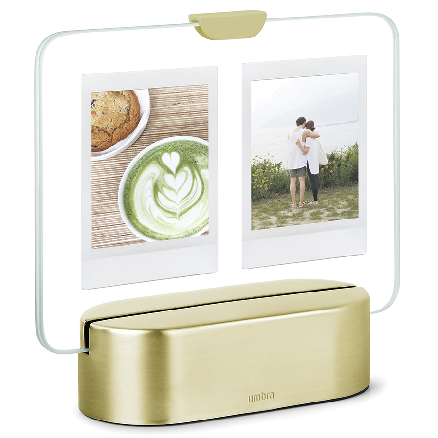 Umbra Фоторамка с подсветкой GLO Instant 5 х 8 латунь | https://grandposuda.com.ua
