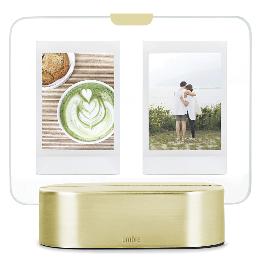 Umbra Фоторамка з підсвічуванням GLO Instant 5 х 8 латунь | https://grandposuda.com.ua