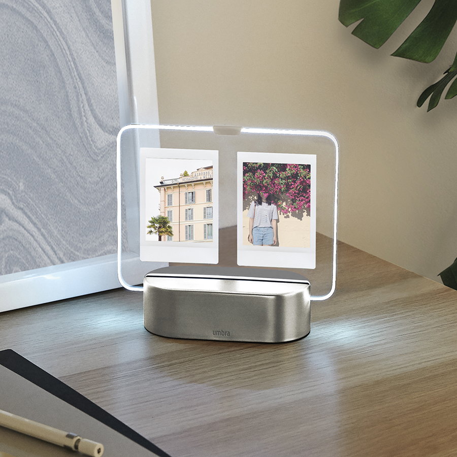 Umbra Фоторамка с подсветкой GLO Instant 5 х 8 никель | https://grandposuda.com.ua