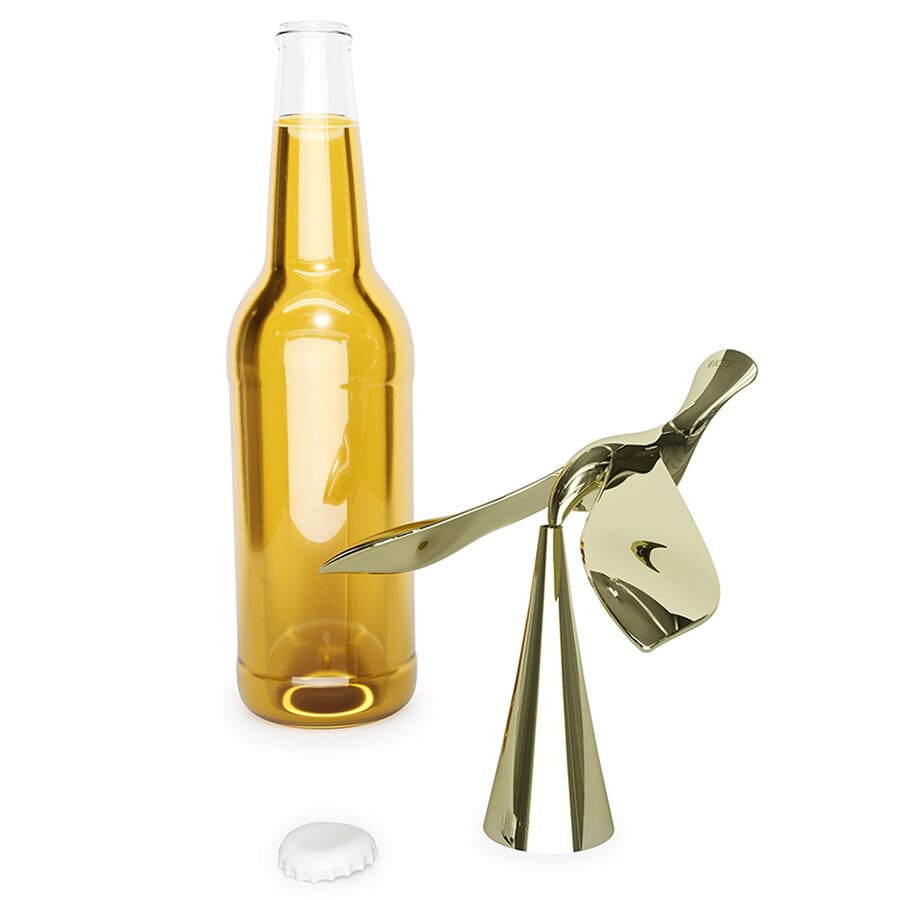 Umbra Відкривач для пляшок на підставці латунь Tipsy | https://grandposuda.com.ua
