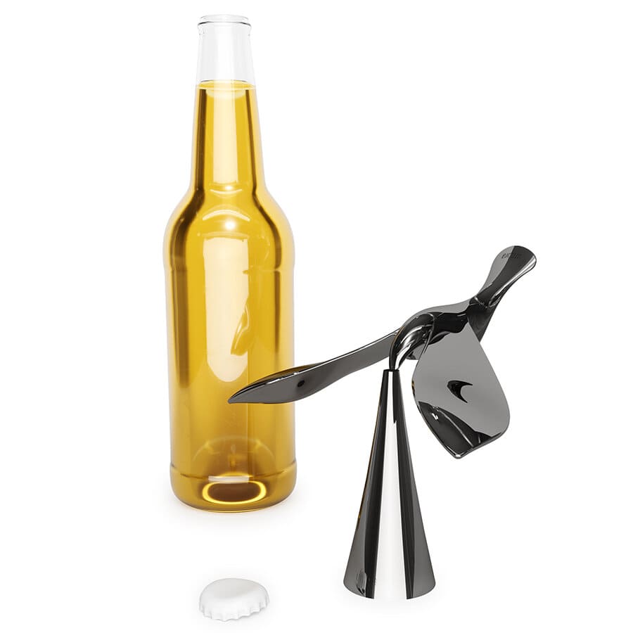 Umbra Открыватель для бутылок на подставке титан Tipsy | https://grandposuda.com.ua