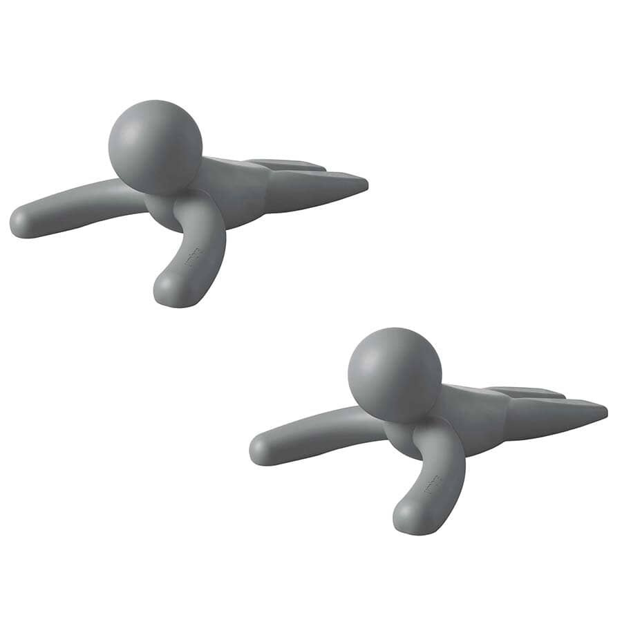 Umbra Набір з 2 дверних стопперів сірий Buddy | https://grandposuda.com.ua