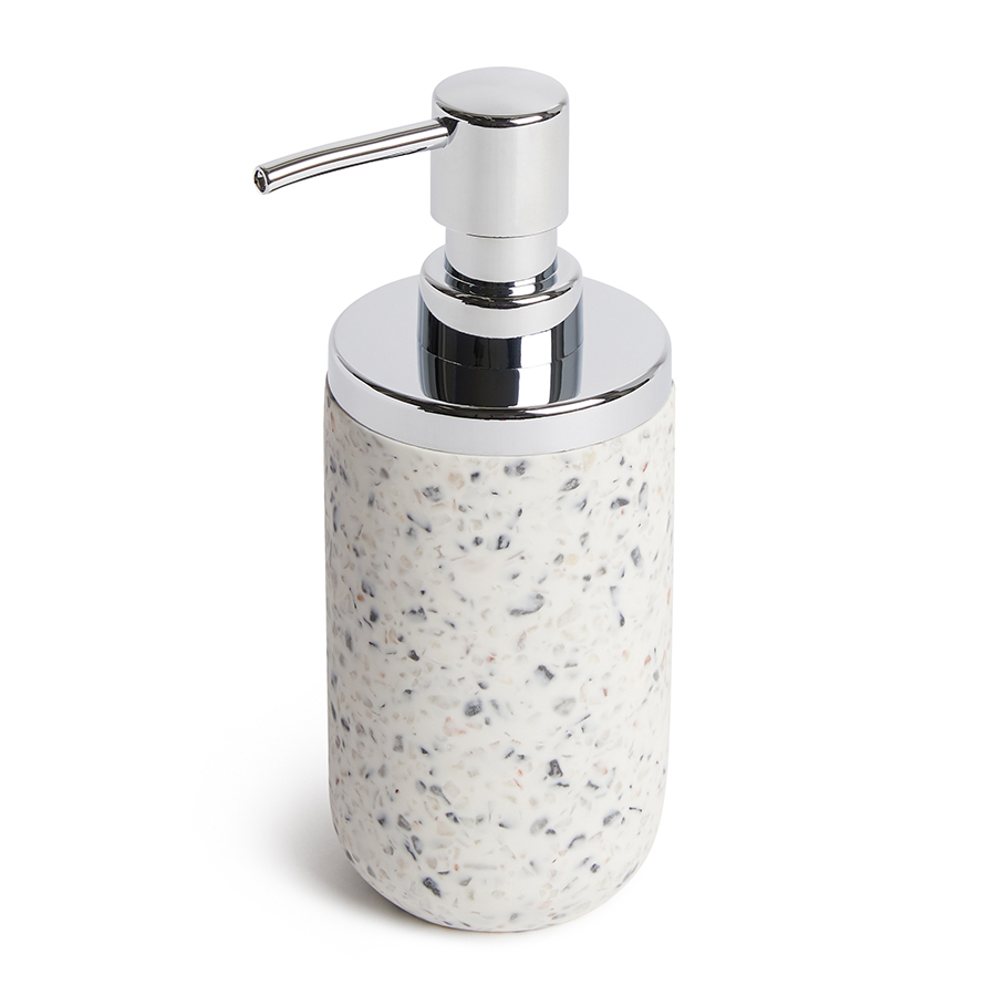 Umbra Диспенсер для рідкого мила 10х10х18 см білий Junip terrazzo | https://grandposuda.com.ua