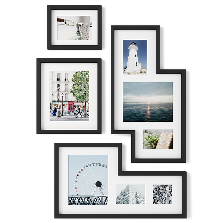 Umbra Набір з 4 фоторамок Mingle Gallery чорний | https://grandposuda.com.ua
