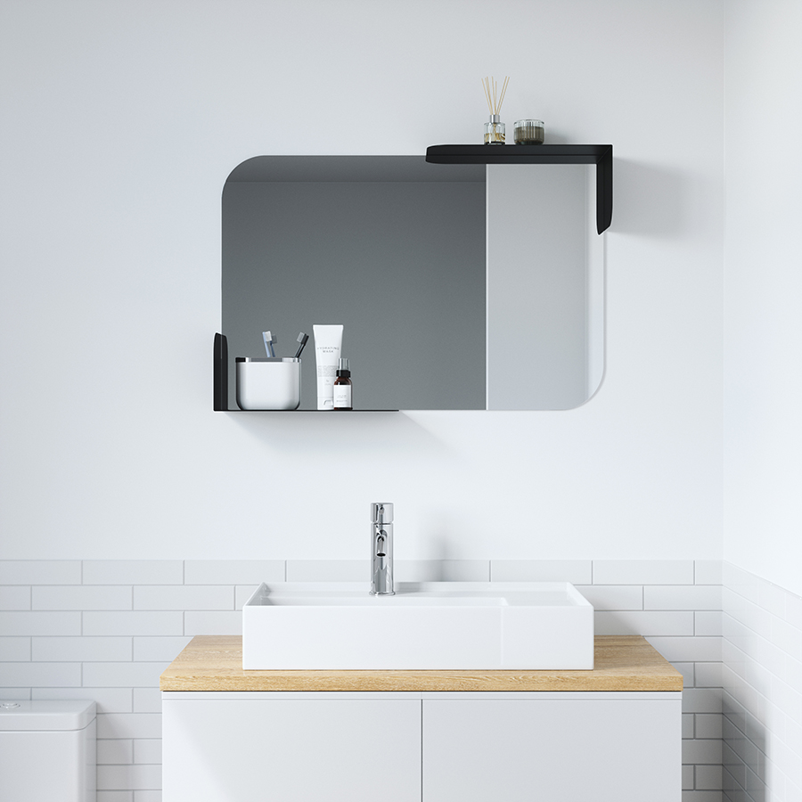 Umbra Зеркало с 2 полками Alcove | https://grandposuda.com.ua