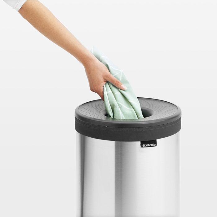 Brabantia Бак для білизни (35л) сталевий матовий з пластиковою кришкою | https://grandposuda.com.ua