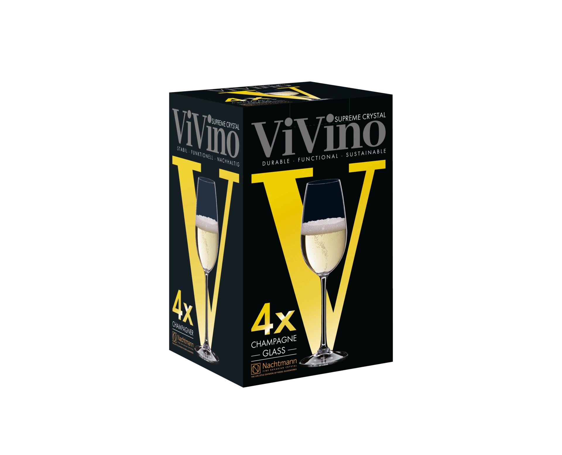 Набор бокалов для шампанского 4 предмета Champagne ViVino Nachtmann | https://grandposuda.com.ua