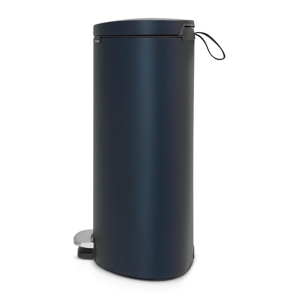 Brabantia Сміттєвий бак з педаллю 40 л безшумний мінерально-синій Flatback + | https://grandposuda.com.ua