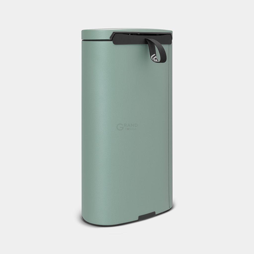 Brabantia Сміттєвий бак з педаллю 30 л безшумний мінерально-мятний Flatback + | https://grandposuda.com.ua