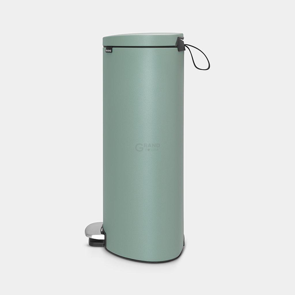 Brabantia Сміттєвий бак з педаллю 30 л безшумний мінерально-мятний Flatback + | https://grandposuda.com.ua
