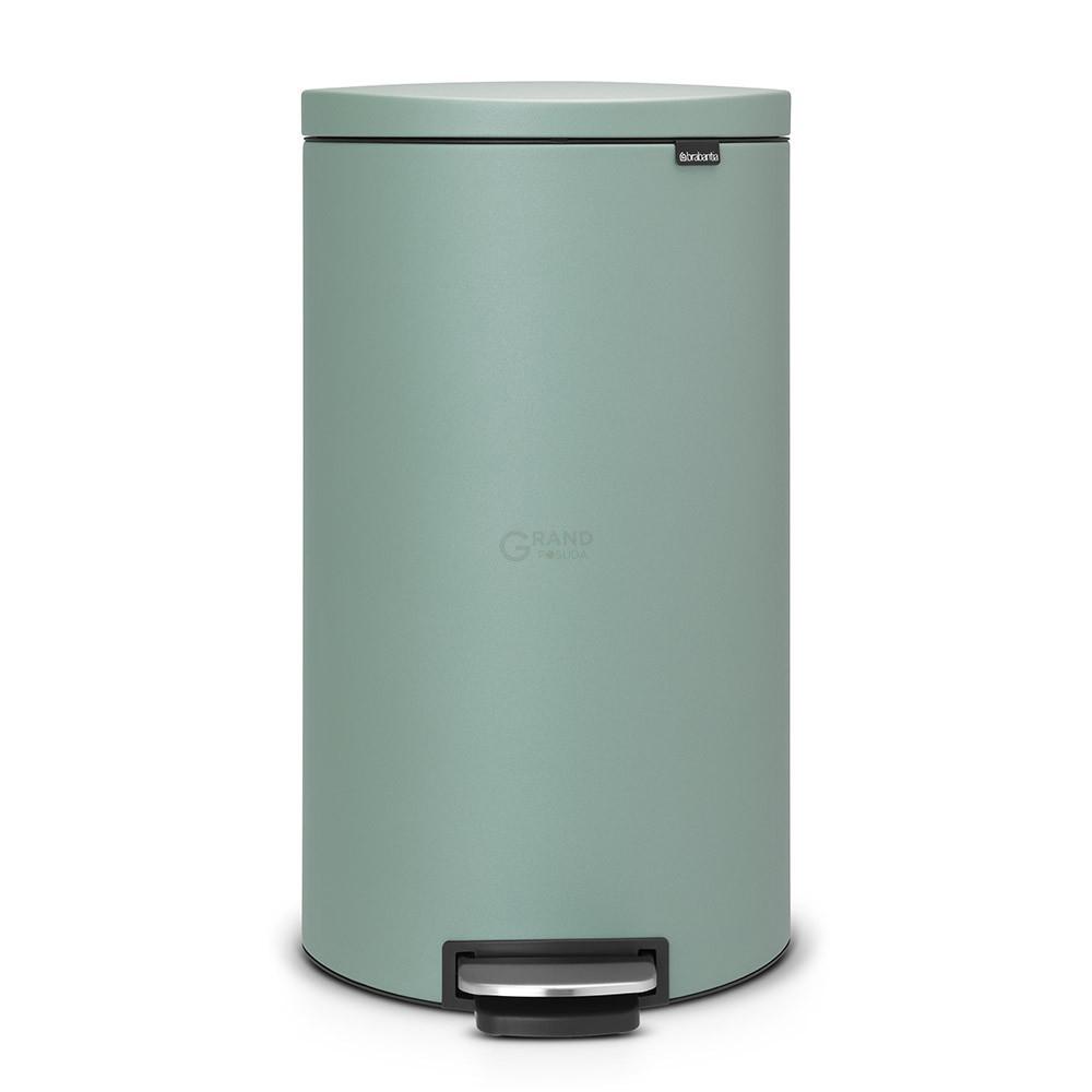 Brabantia Сміттєвий бак з педаллю 30 л безшумний мінерально-мятний Flatback + | https://grandposuda.com.ua