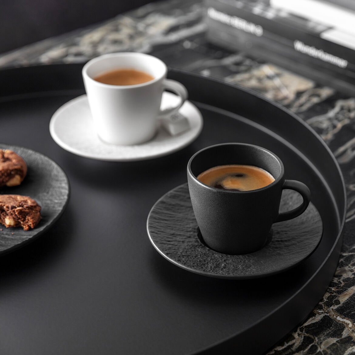 Villeroy & Boch Чашка для эспрессо 100 мл Black/Gray Manufacture Rock | https://grandposuda.com.ua
