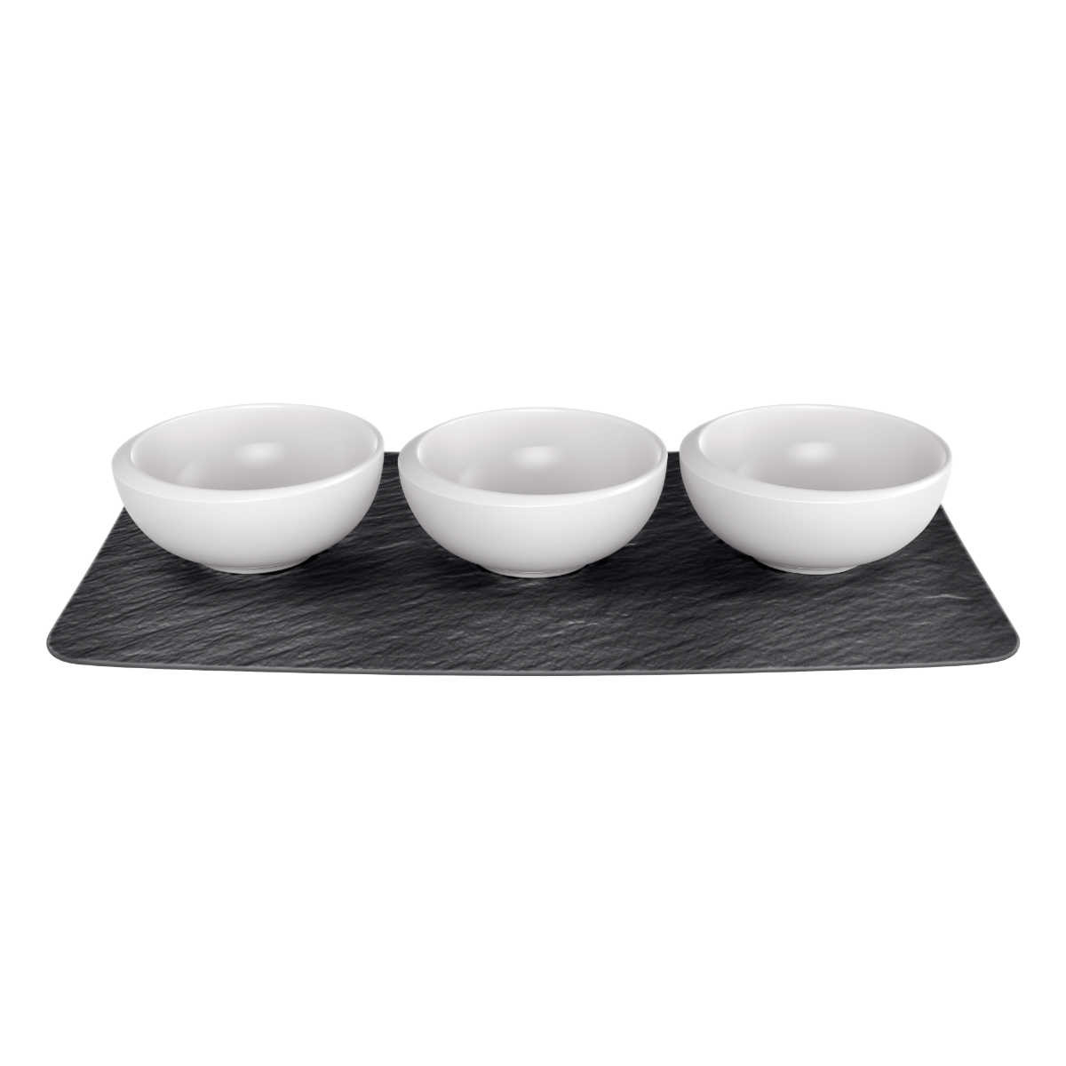 Villeroy & Boch Набор пиал с прямоугольной тарелкой 4 предмета NewMoon | https://grandposuda.com.ua