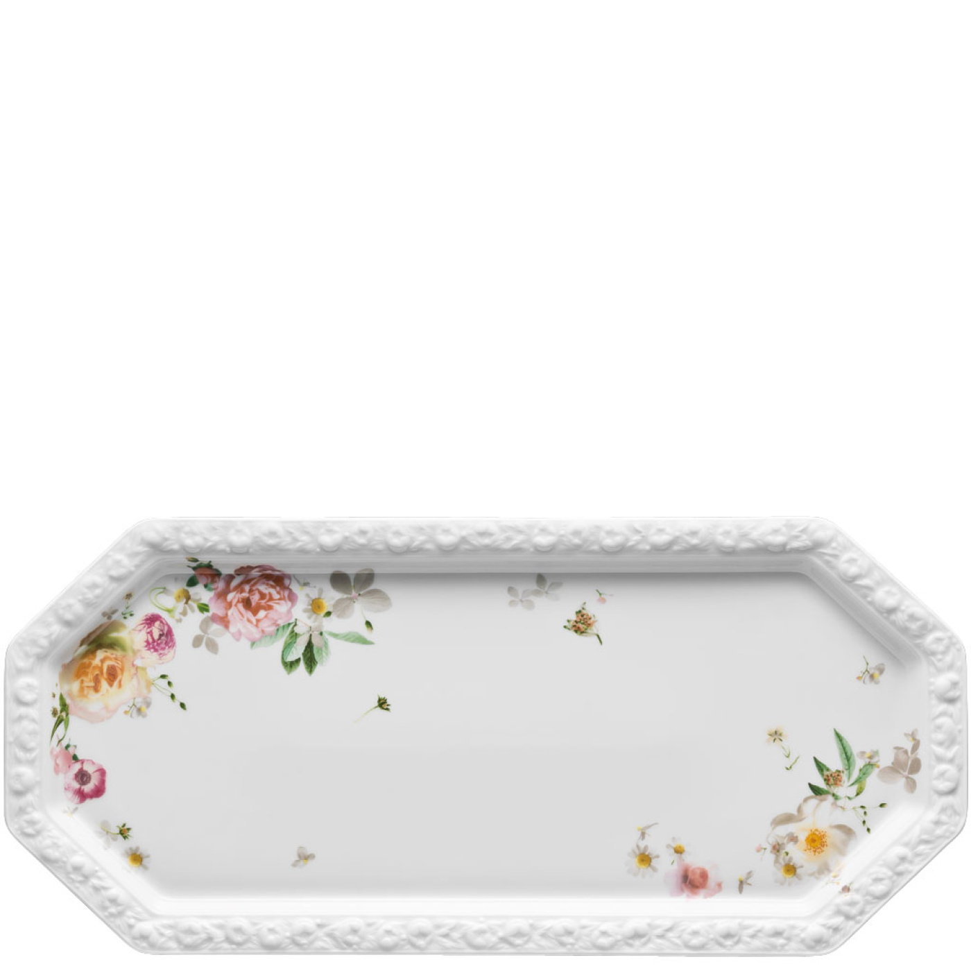 Rosenthal Блюдо для торта / тістечок, прямокутне 36 х 16 см Maria Pink Rose | https://grandposuda.com.ua