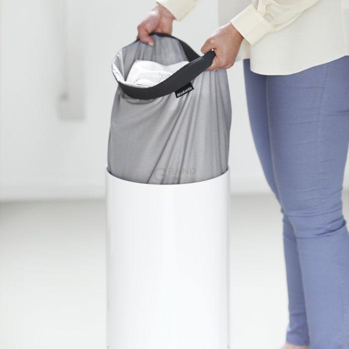 Brabantia Бак для белья (35л) белый с пробковой крышкой | https://grandposuda.com.ua