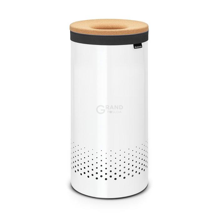 Brabantia Бак для белья (35л) белый с пробковой крышкой | https://grandposuda.com.ua