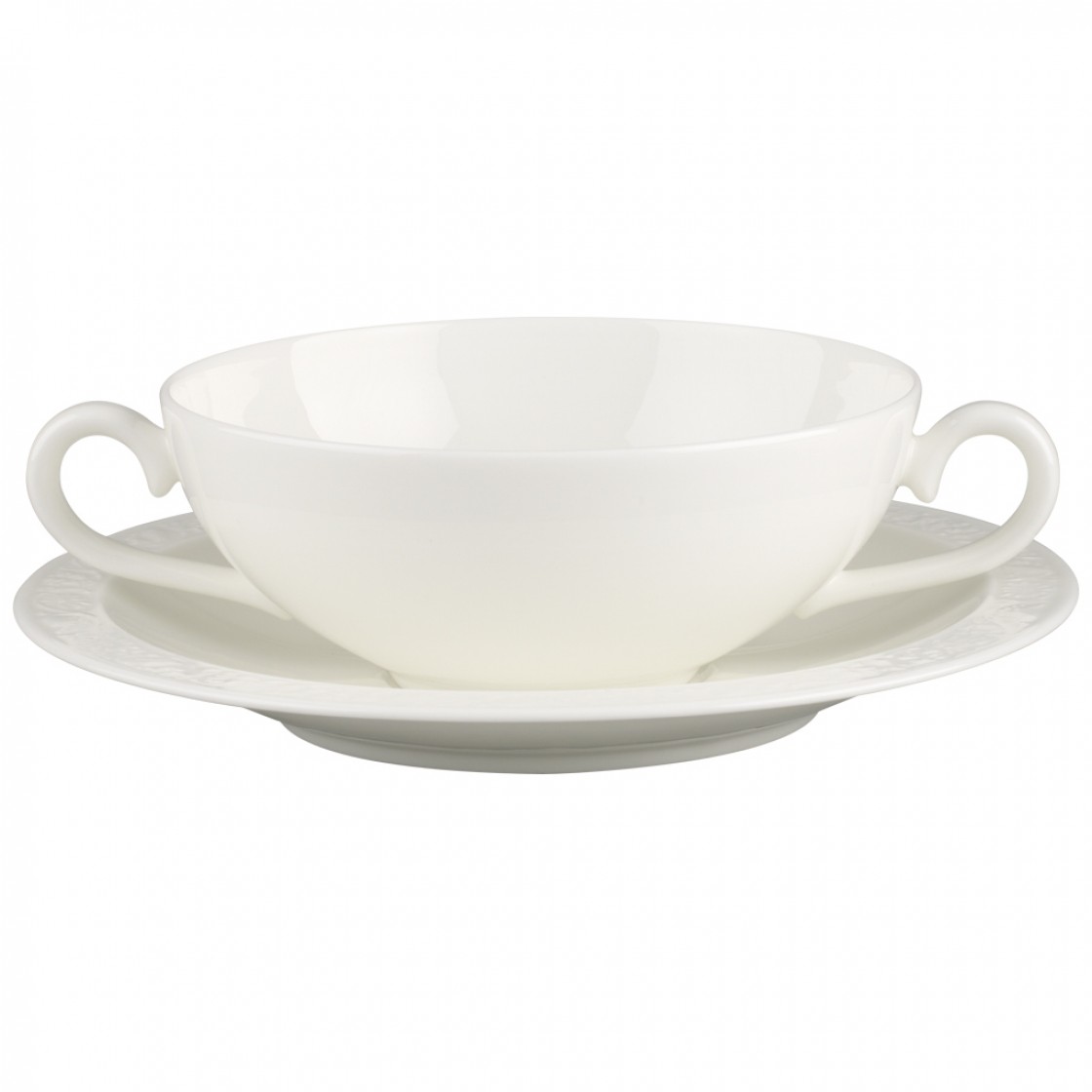 Villeroy & Boch Пиала для супа / бульона с блюдцем 0,40 л White Pearl | https://grandposuda.com.ua