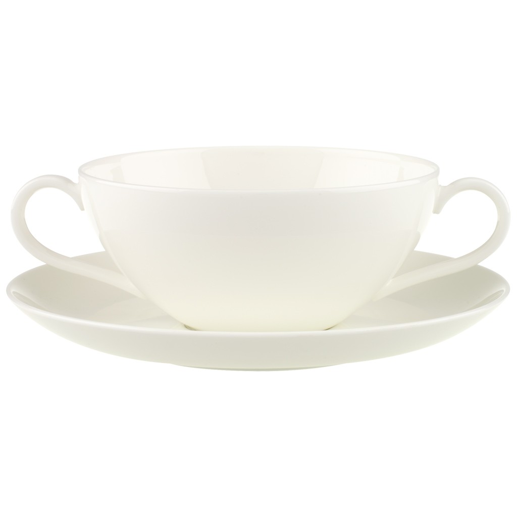 Villeroy & Boch Пиала для супа / бульона с блюдцем Anmut Original | https://grandposuda.com.ua