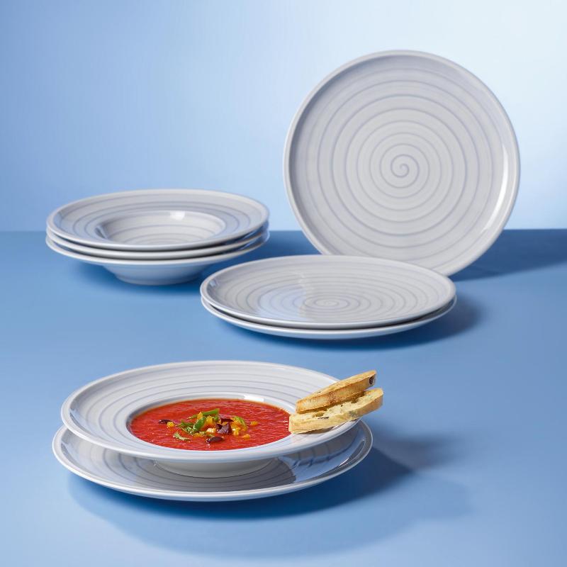 Villeroy & Boch Набор тарелок для ужина 8 предметов Artesano Nature Bleu | https://grandposuda.com.ua